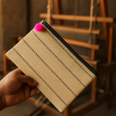 EcoWeave Handwoven Jute Zipper Pouch