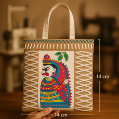 Ethnic Warrior Art Jute Tote – Handcrafted Elegance