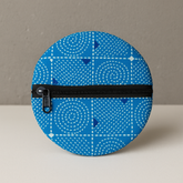 Azure Spiral Handcrafted Cotton Coin Pouch
