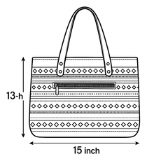 Tribal Pattern Cotton Tote Bag with Coin Pouch