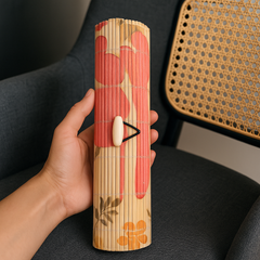 Floral Art Bamboo Clutch Case