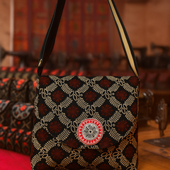 Elegant Block Print Sling Bag with Mandala Accent