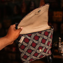 Elegant Block Print Sling Bag with Mandala Accent