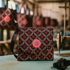 Elegant Block Print Sling Bag with Mandala Accent