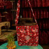 Tribal Red Handcrafted Sling Bag