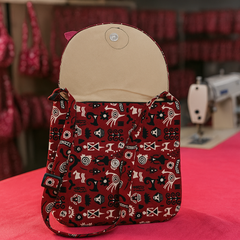 Tribal Red Handcrafted Sling Bag