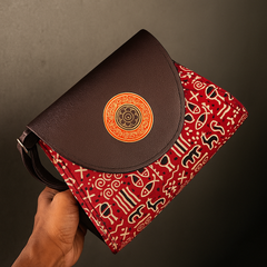 Maroon Tribal Flap Sling Bag – Faux Leather Charm