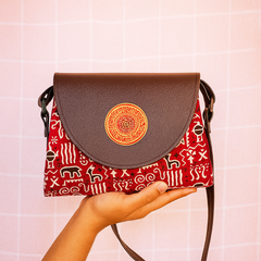 Maroon Tribal Flap Sling Bag – Faux Leather Charm