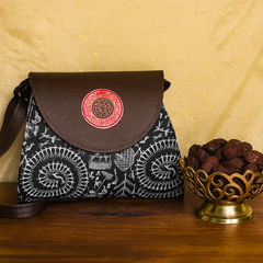 Mini Mandala Flap Sling Bag – Maroon Delight