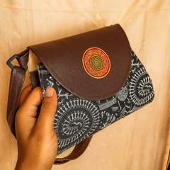 Mini Mandala Flap Sling Bag – Maroon Delight