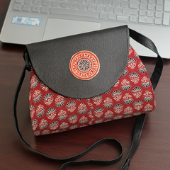 Mini Mandala Flap Sling Bag – Maroon Delight