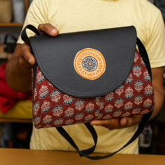 Mini Mandala Flap Sling Bag – Maroon Delight