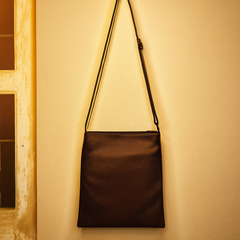 Dark Brown Tribal Sling Pouch – Faux Leather Classic