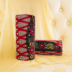 Vibrant Red Tribal Clutch – Handcrafted Ethnic Embroidery