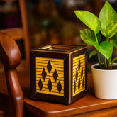Geometric Bamboo Accent Box – Handcrafted Elegance