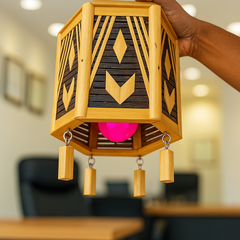 Elegant Hexa Bamboo Ceiling Hanging – Handcrafted Décor