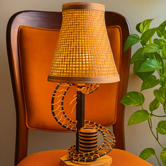 Artisan Bamboo Spiral Table Lamp – Handcrafted Elegance