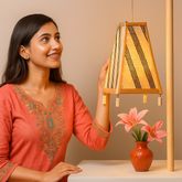 Classic Tapered Bamboo Hanging Lamp – Handwoven Elegance