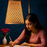 Elegant Cone Bamboo Pendant Lamp – Handwoven Beauty