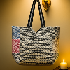 Multicolor Himalayan Hemp Patch Tote Bag