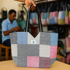 Multicolor Himalayan Hemp Patch Tote Bag