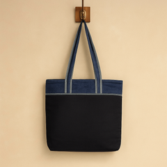 Multicolor Embroidered Beige & Blue Jute Handbag