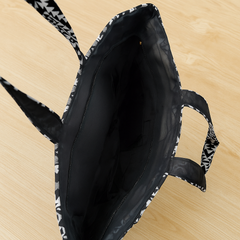 Black and White Boho Tribal Handbag with Long Straps