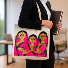 Artistic Women Print Canvas Tote Bag