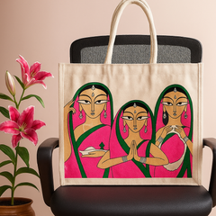 Artistic Women Print Canvas Tote Bag