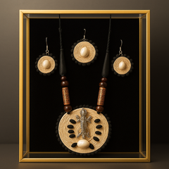 Handcrafted Tribal Necklace Set with Durga Pendant