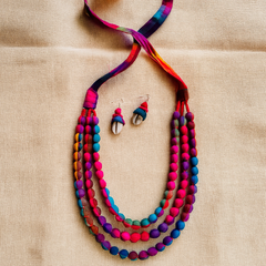 Colorful Shell Bead Necklace Set (Multicolor)