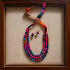 Colorful Shell Bead Necklace Set (Multicolor)
