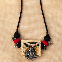 Antique Tribal Pendant Necklace with Frame Motif