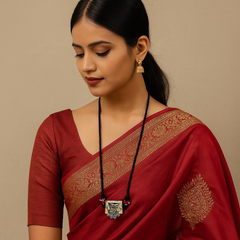 Antique Tribal Pendant Necklace with Frame Motif