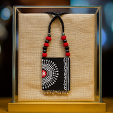 Handpainted Black Tribal Pendant Necklace