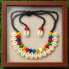 Multicolor Threaded Cowrie Necklace Set