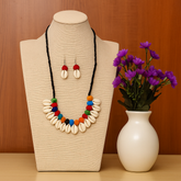 Multicolor Threaded Cowrie Necklace Set
