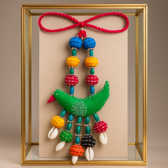 Colorful Bird Motif Necklace Set with Earrings