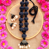 Black Handcrafted Cowrie Shell Necklace Set