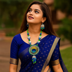 Peacock Glory Multicolor Thread Necklace Set