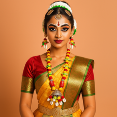 Multicolour Parrot Bead Cowrie Shell Necklace Set