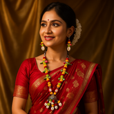 Multicolour Parrot Bead Cowrie Shell Necklace Set