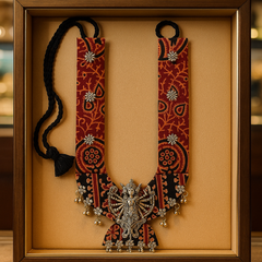 Antique Oxidized Temple Necklace Set