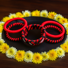 Red & Black Handcrafted Bangle Set