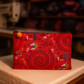 Handmade Tribal Print Multipurpose Pouch (Red)