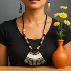 Tribal Handmade Beaded Necklace & Earring Set