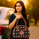 Black Ikat Print Handcrafted Tote Bag