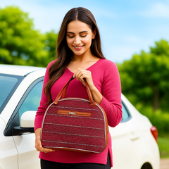 Elegant Red Handcrafted Tote Bag