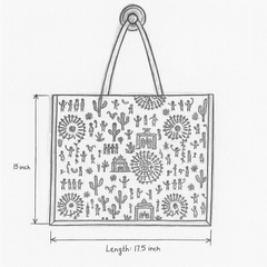 Khadi Handbag with Multicolor Tribal Art Print