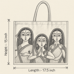 Artistic Women Print Canvas Tote Bag